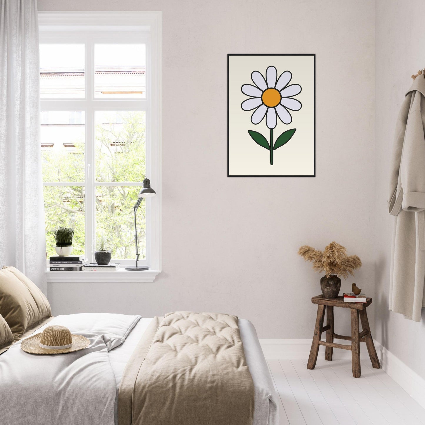 Daisy Flower  - Premium Matte Paper Wooden Framed Poster