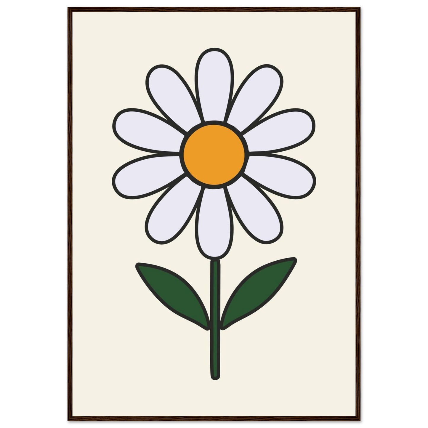 Daisy Flower  - Premium Matte Paper Wooden Framed Poster