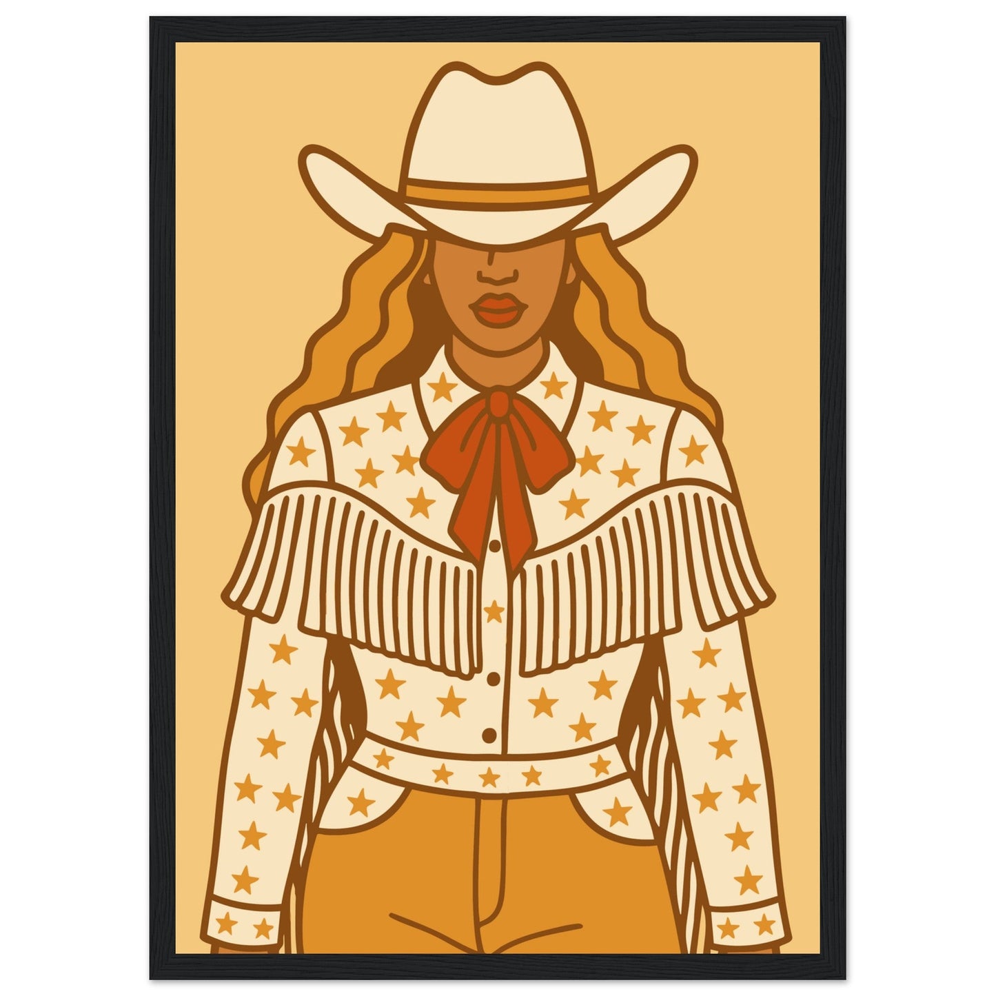 Cowboy 'B' - Premium Matte Paper Wooden Framed Poster