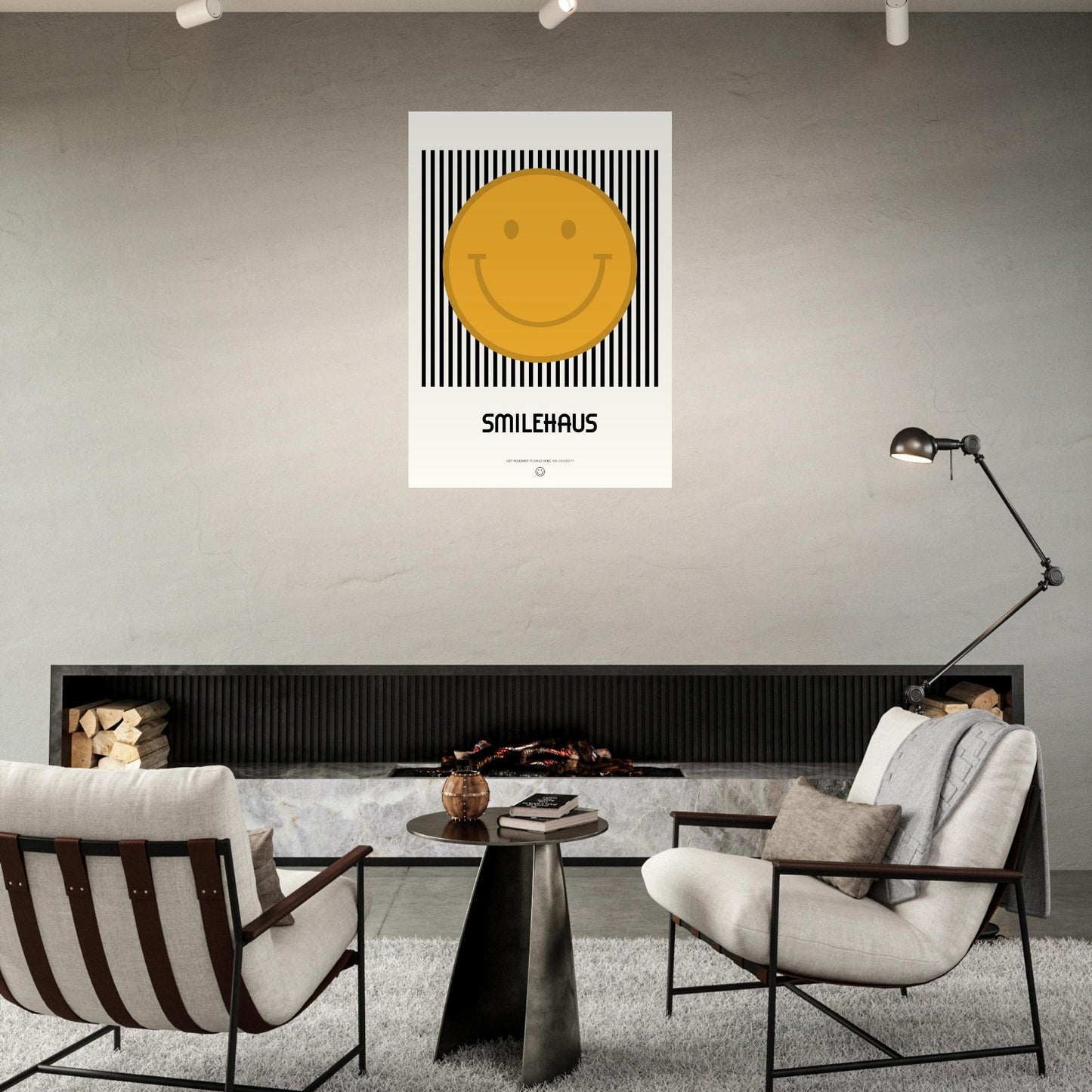 Yellow & Black 'Smilehaus' - Premium Matte Paper Poster