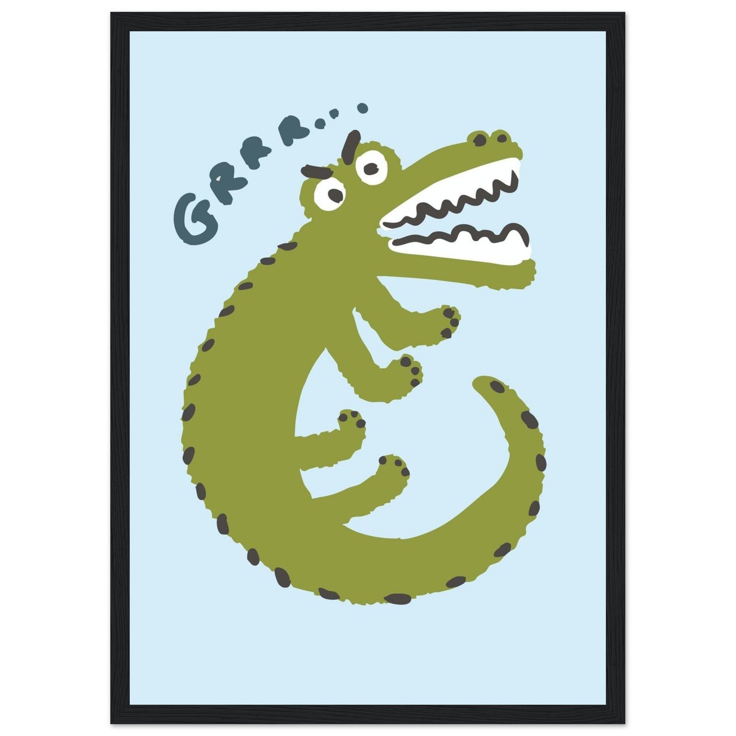 Animals 'Grrr...(Bad Day Croc)' - Premium Matte Paper Wooden Framed Poster