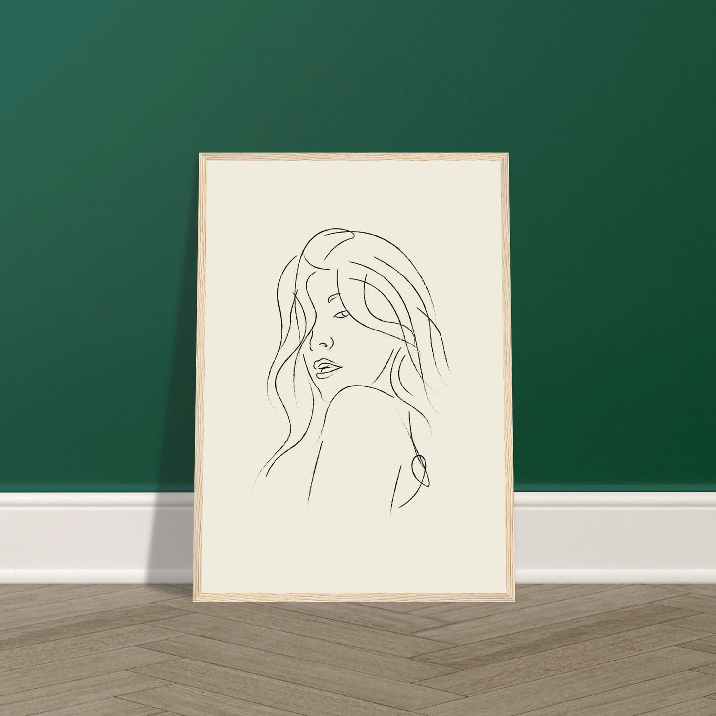 Line Art 'The Pose' - Premium Matte Paper Wooden Framed Poster