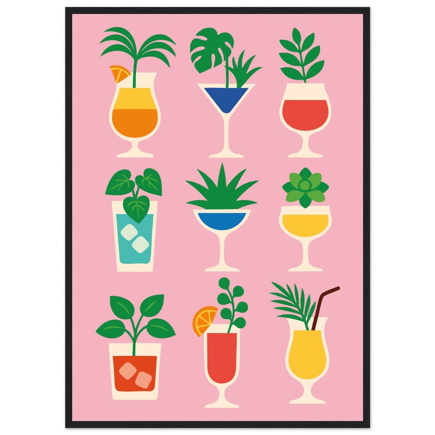 Cocktail Jungle   - Premium Matte Paper Wooden Framed Poster