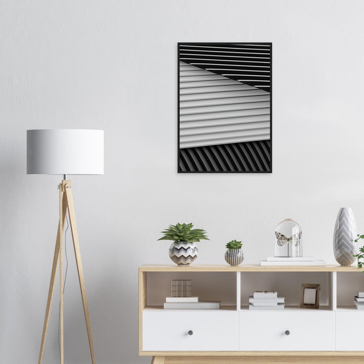 Smart 'Black & White'  - Premium Matte Paper Wooden Framed Poster