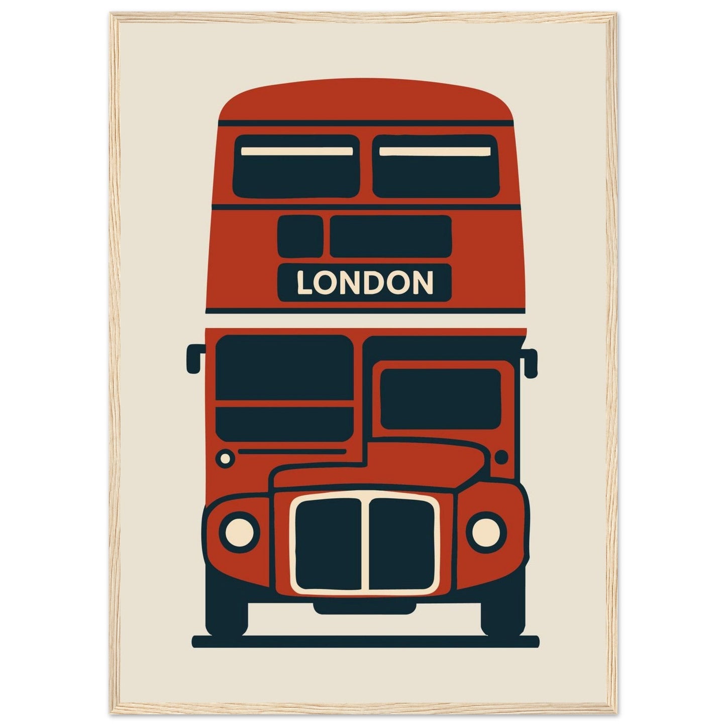 Cities/ Places 'Bus' - Premium Matte Paper Wooden Framed Poster