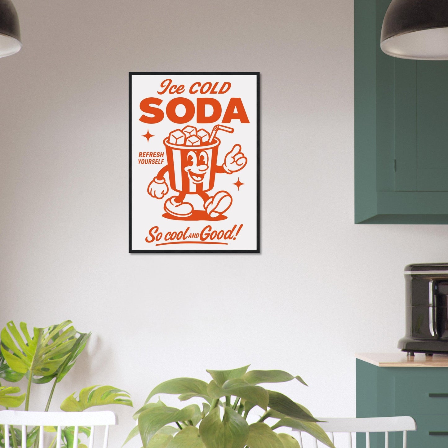 Food 'Ice Cold Soda' - Premium Matte Paper Wooden Framed Poster