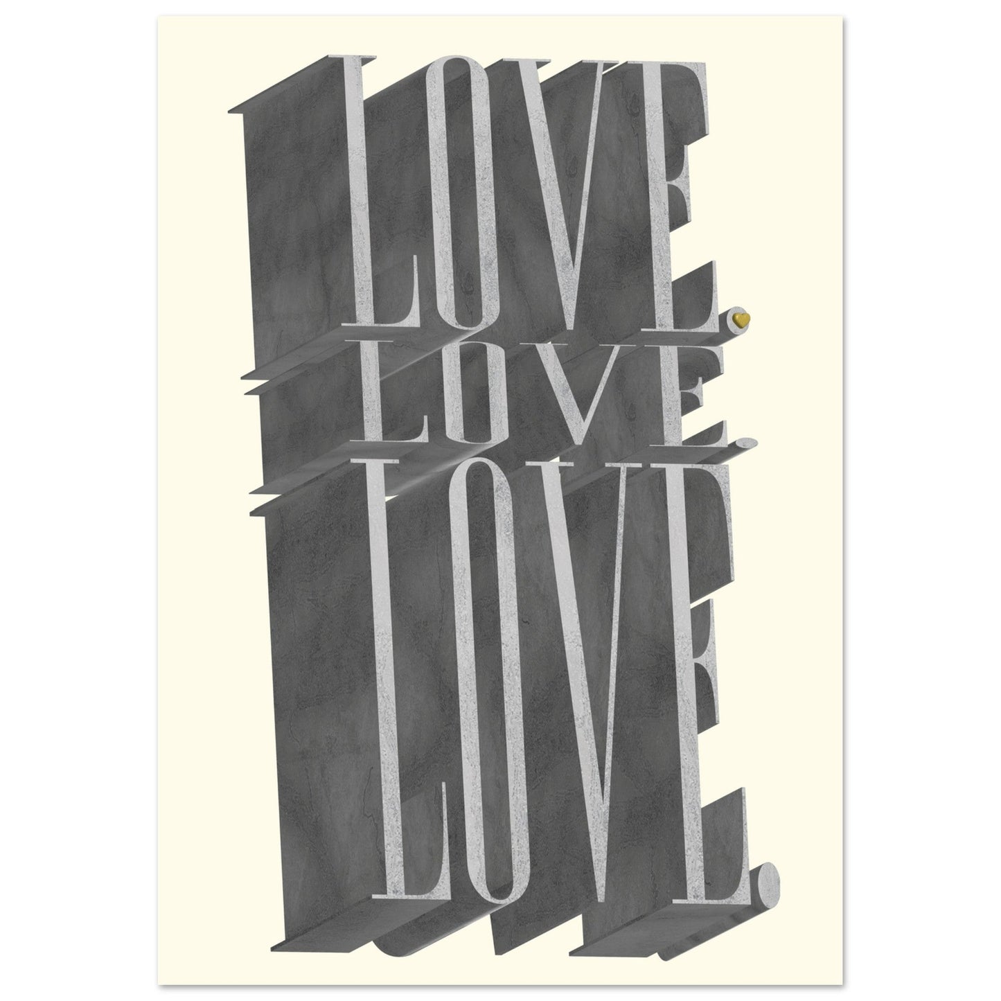 Sign 'Love, Love, Love' - Premium Matte Paper Poster