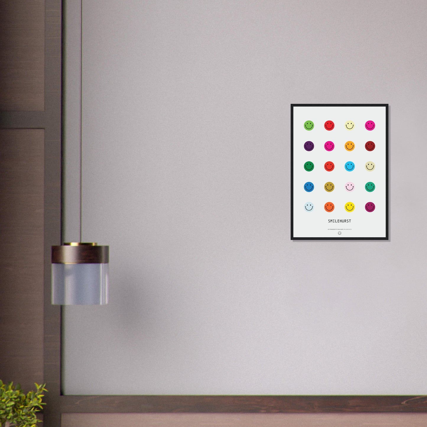 Colours 'Smilehirst' - Premium Matte Paper Wooden Framed Poster