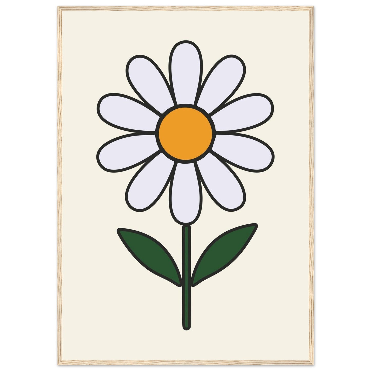 Daisy Flower  - Premium Matte Paper Wooden Framed Poster