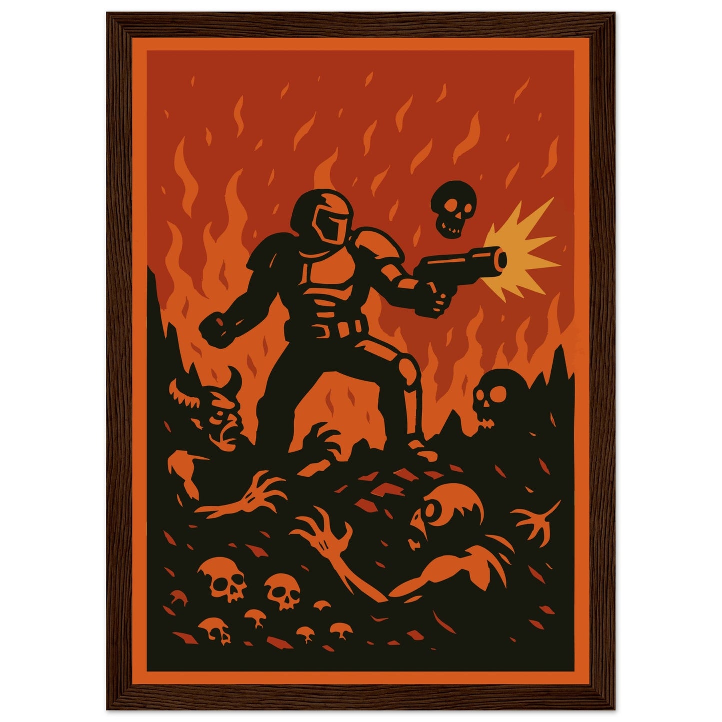 Gaming 'Slayer' - Premium Matte Paper Wooden Framed Poster