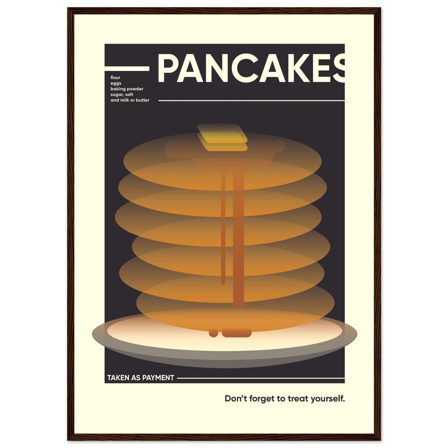 Pancakes - Premium Matte Paper Wooden Framed Poster