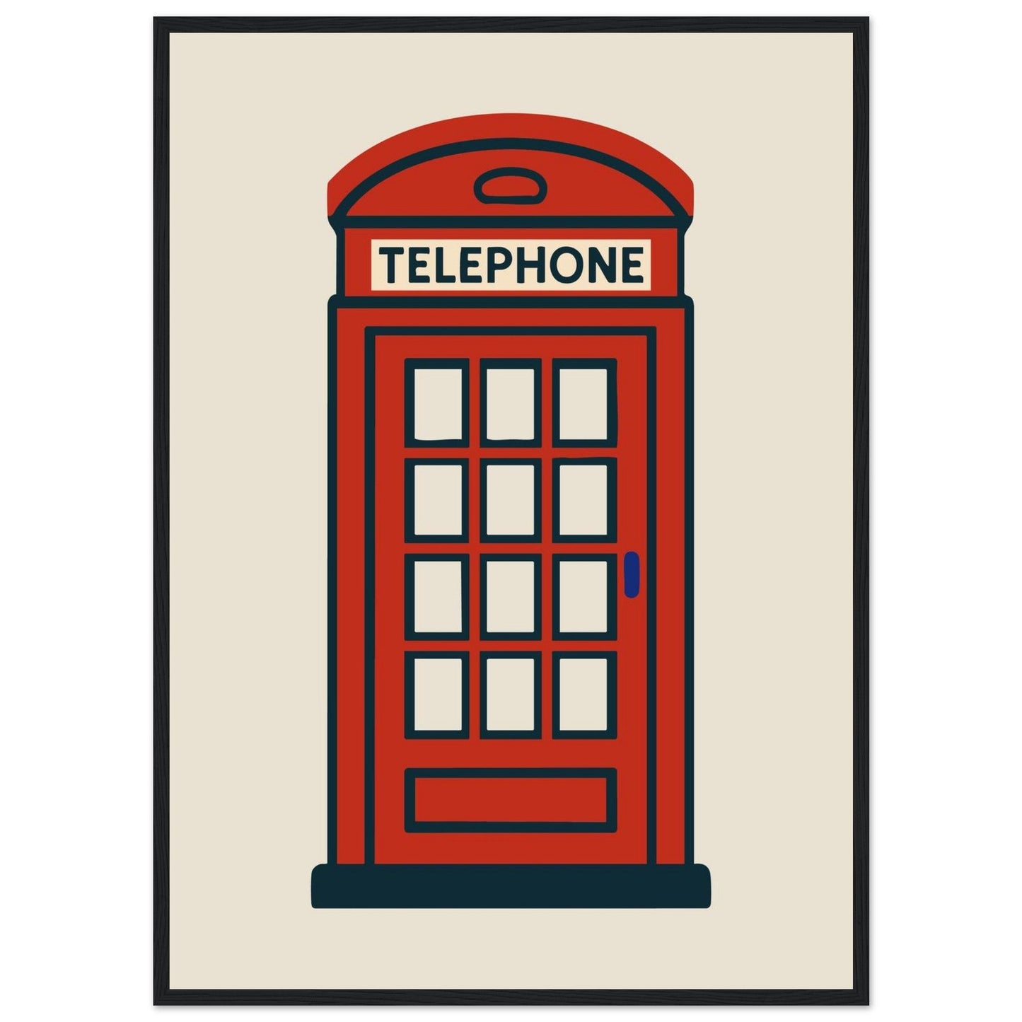 Cities/ Places 'Phone Box' - Premium Matte Paper Wooden Framed Poster