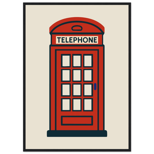 Cities/ Places 'Phone Box' - Premium Matte Paper Wooden Framed Poster