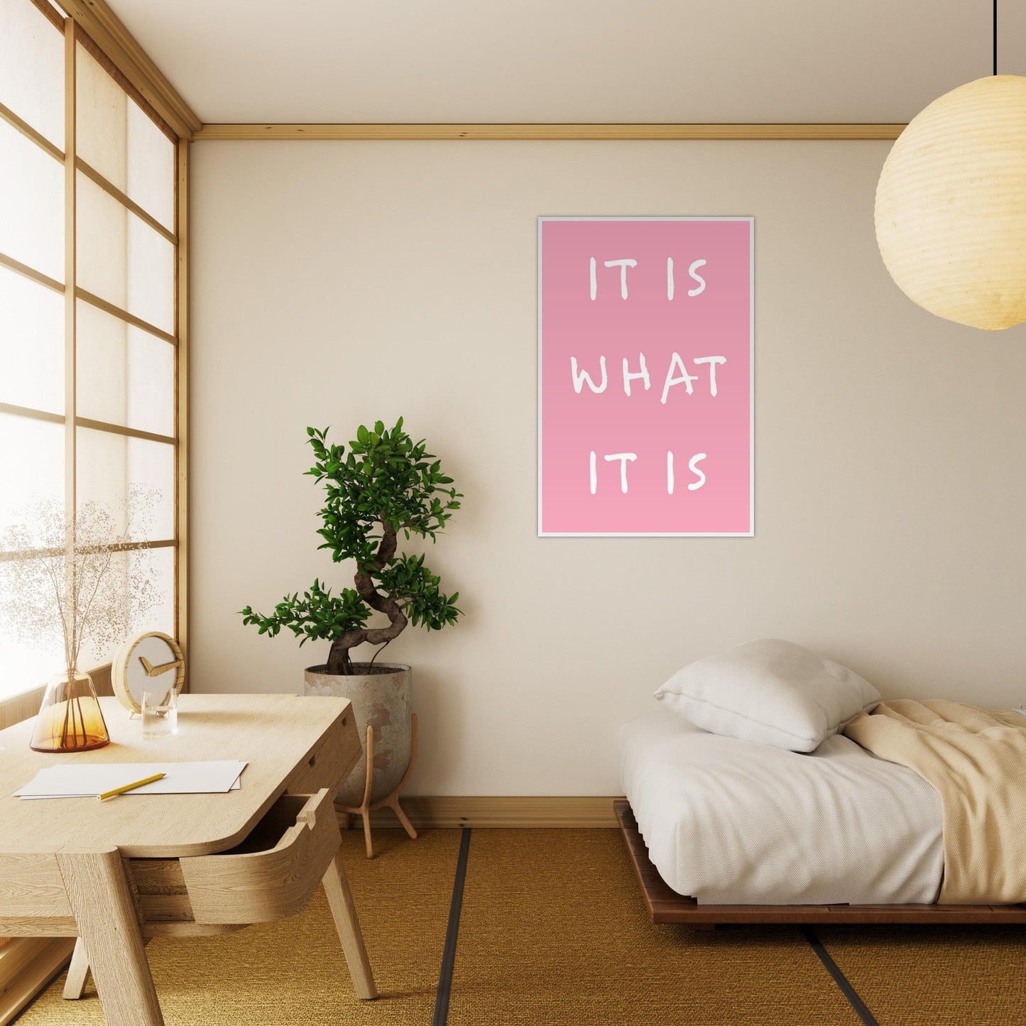 It is what it is - Premium Matte Paper Wooden Framed Poster