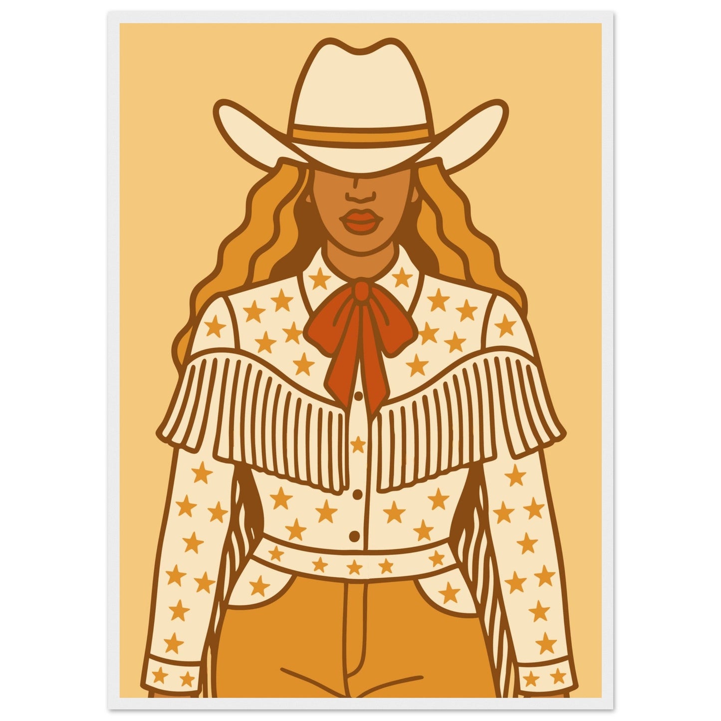 Cowboy 'B' - Premium Matte Paper Wooden Framed Poster