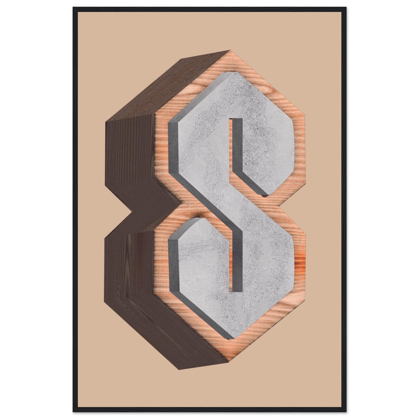 Super S - Premium Matte Paper Wooden Framed Poster
