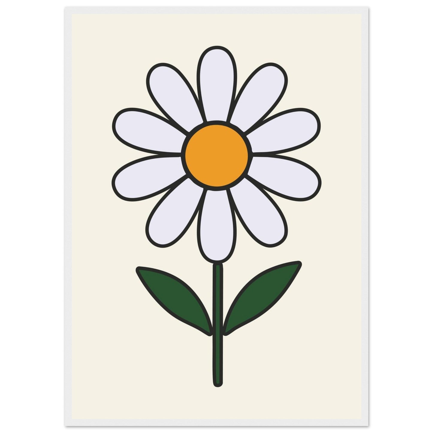 Daisy Flower  - Premium Matte Paper Wooden Framed Poster