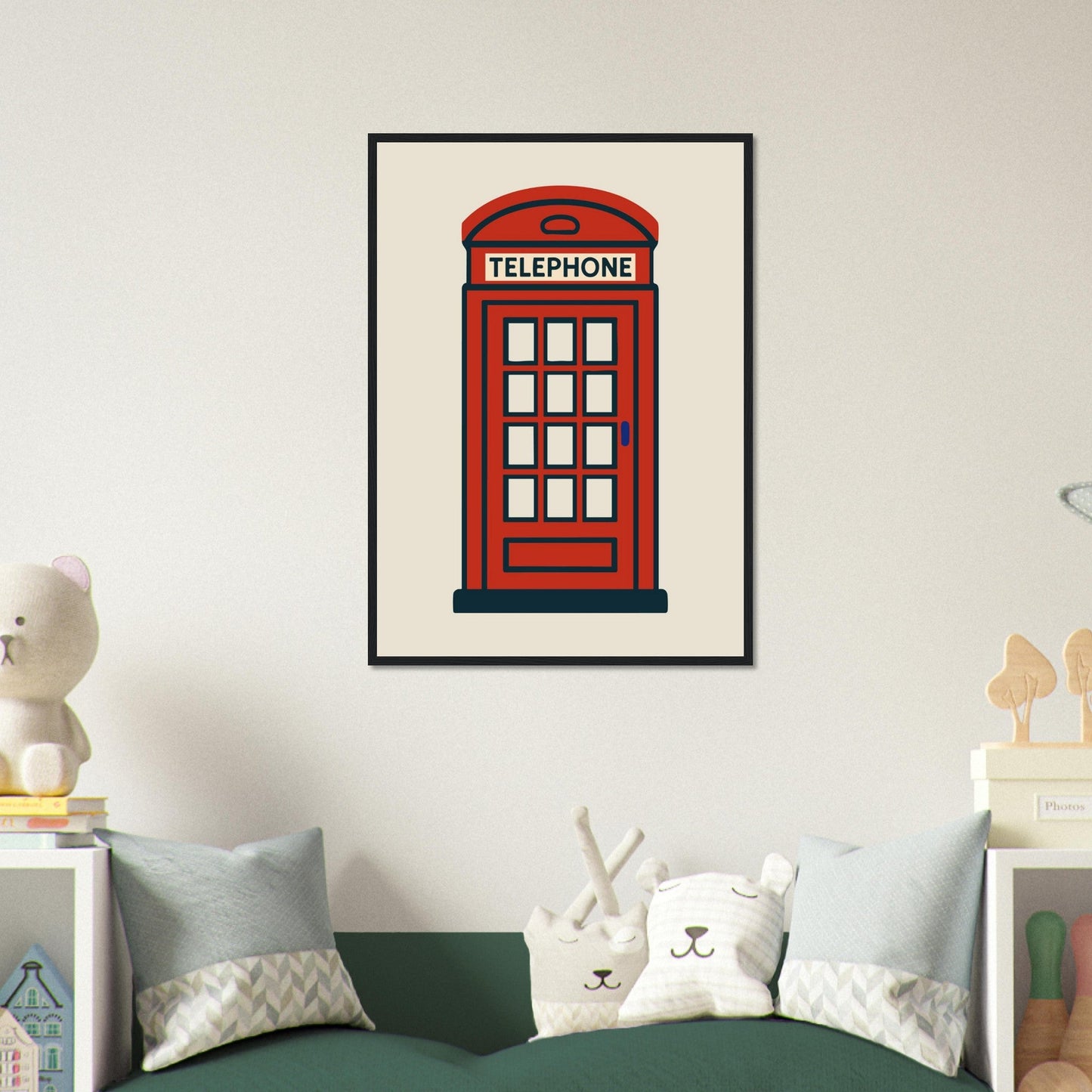 Cities/ Places 'Phone Box' - Premium Matte Paper Wooden Framed Poster