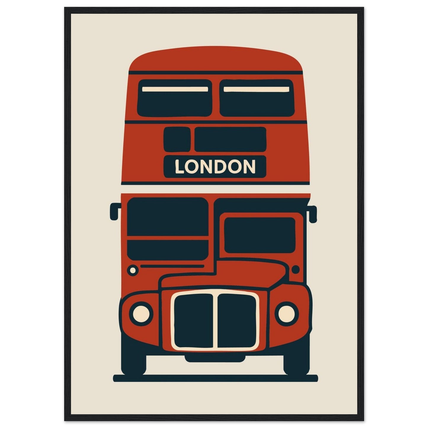 Cities/ Places 'Bus' - Premium Matte Paper Wooden Framed Poster