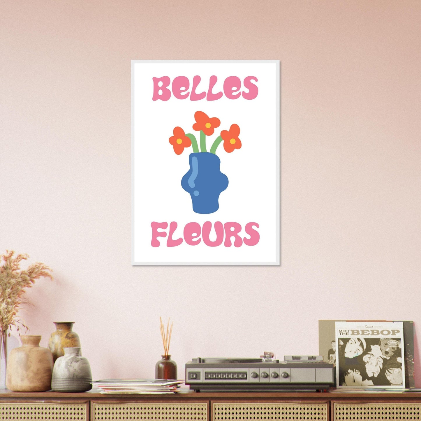 Flowers 'Belles Fleurs' - Premium Matte Paper Wooden Framed Poster
