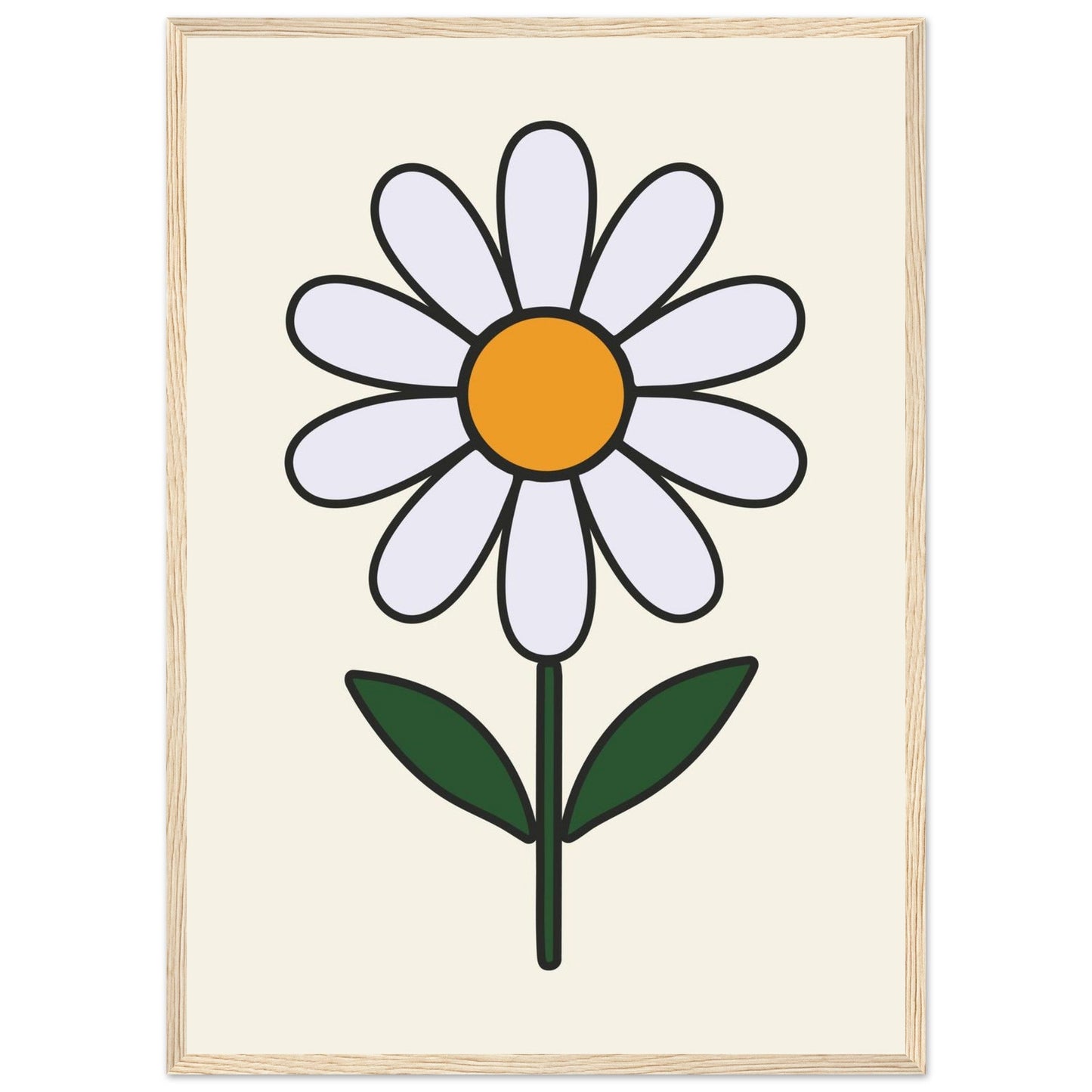 Daisy Flower  - Premium Matte Paper Wooden Framed Poster