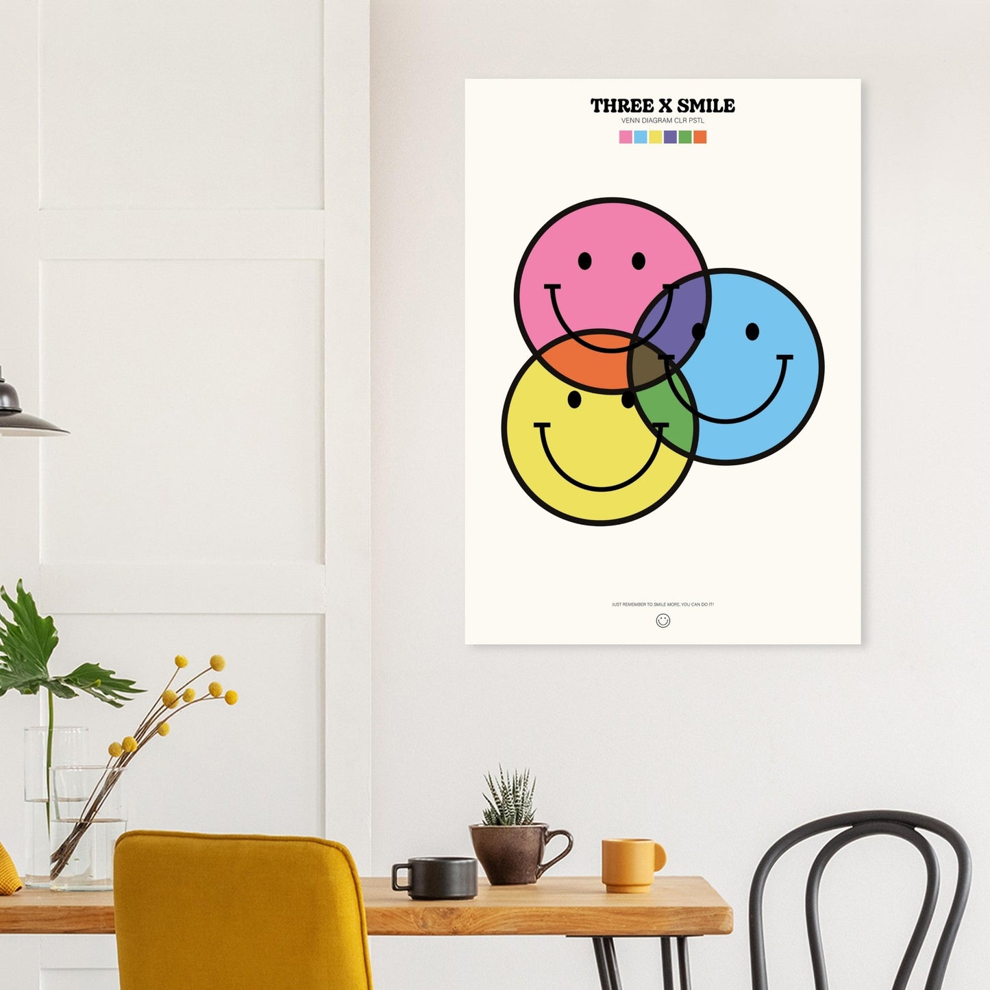 Smile 'Venn Diagram' ThreeX - Premium Matte Paper Poster