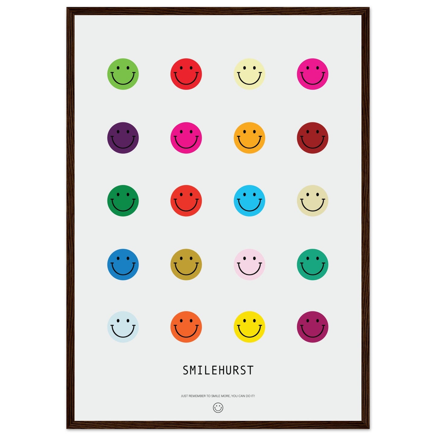Colours 'Smilehirst' - Premium Matte Paper Wooden Framed Poster