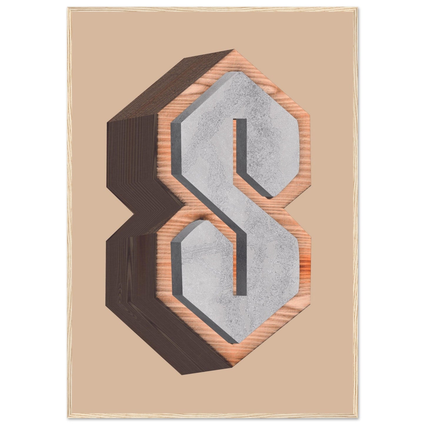 Super S - Premium Matte Paper Wooden Framed Poster