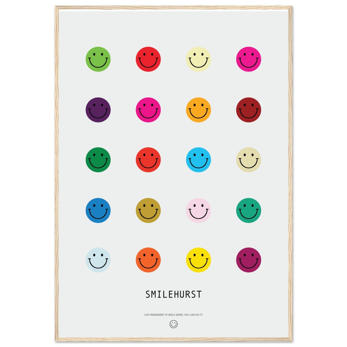 Colours 'Smilehirst' - Premium Matte Paper Wooden Framed Poster