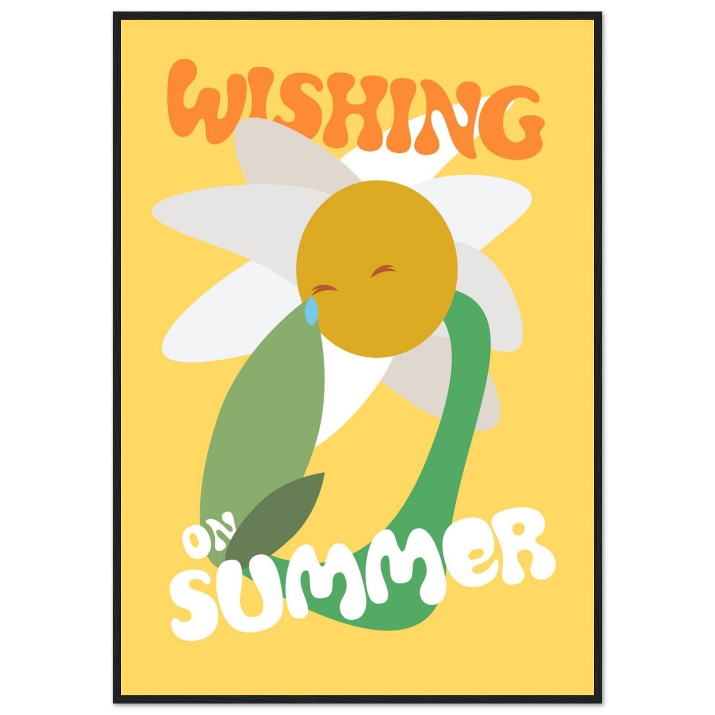 Flowers 'Wishing on Summer' - Premium Matte Paper Wooden Framed Poster