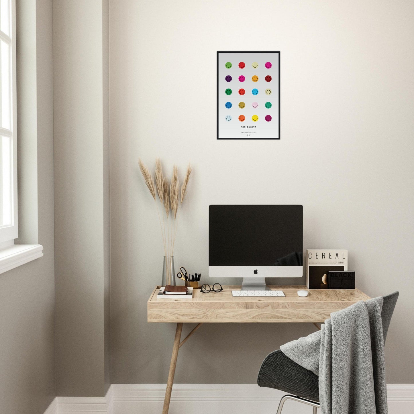 Colours 'Smilehirst' - Premium Matte Paper Wooden Framed Poster
