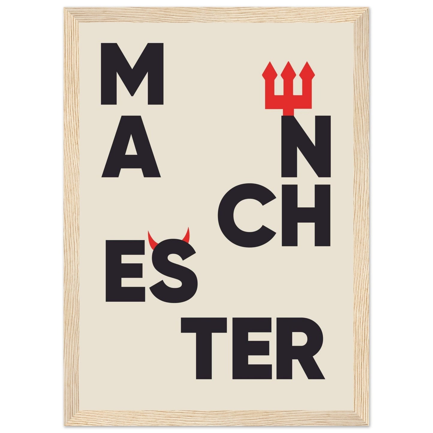 Cities/ Places 'Manchester' - Premium Matte Paper Wooden Framed Poster