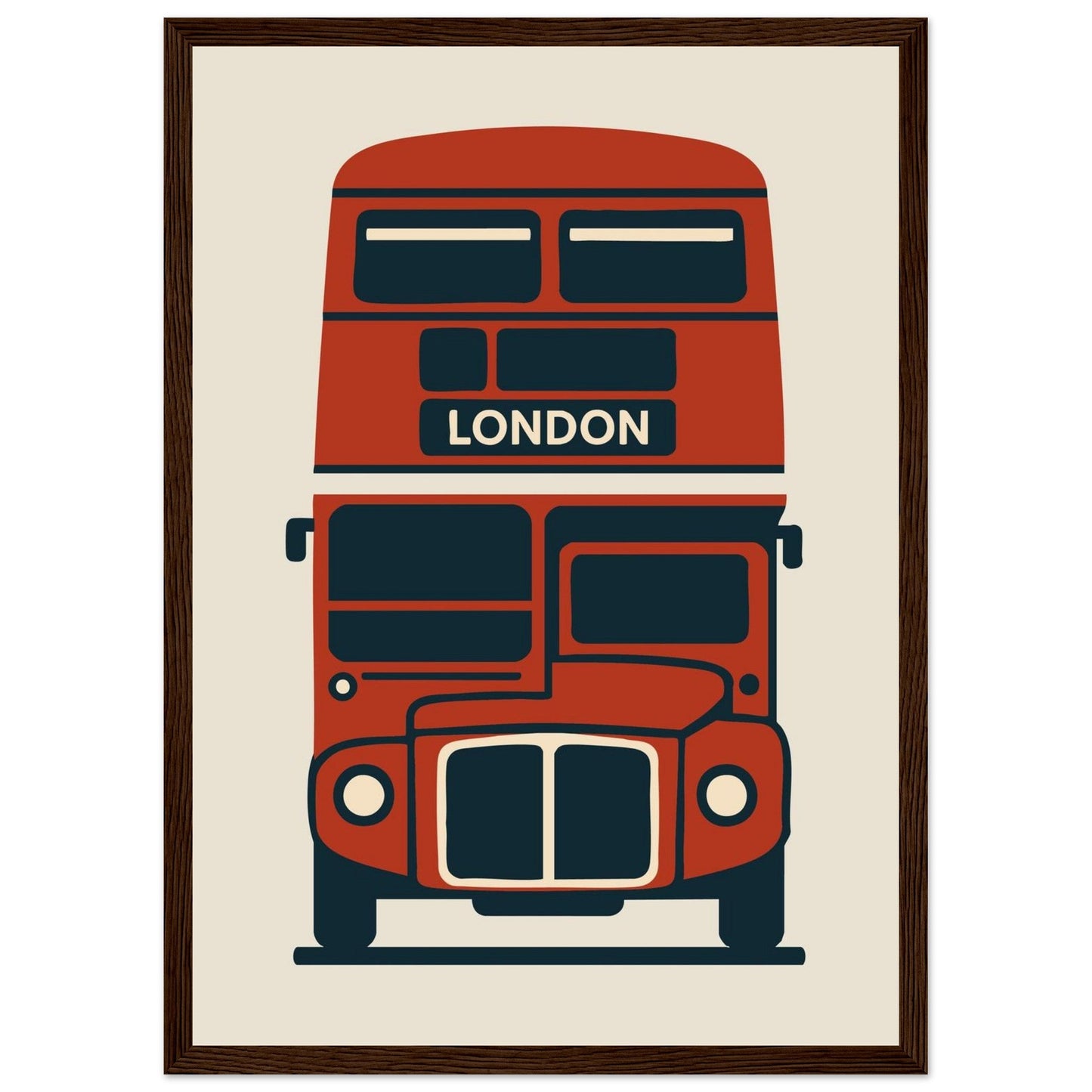 Cities/ Places 'Bus' - Premium Matte Paper Wooden Framed Poster