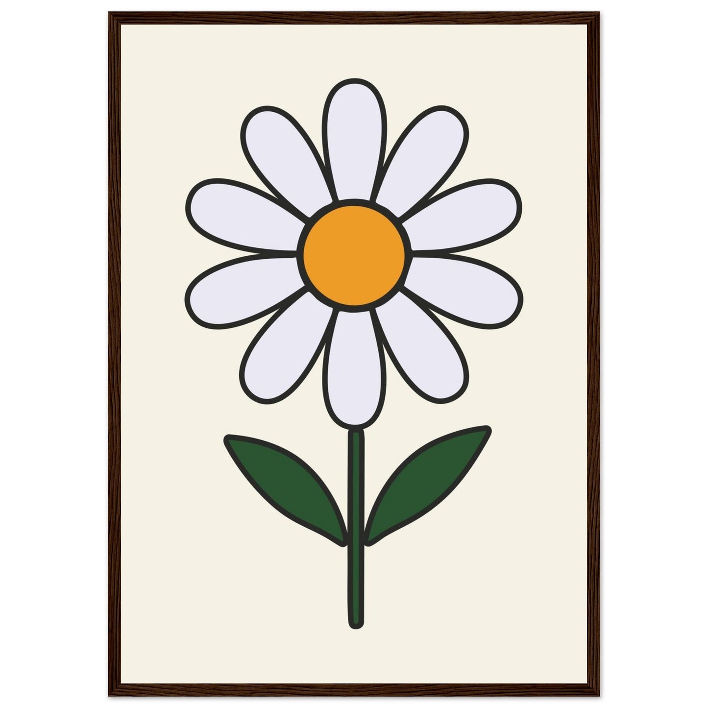 Daisy Flower  - Premium Matte Paper Wooden Framed Poster