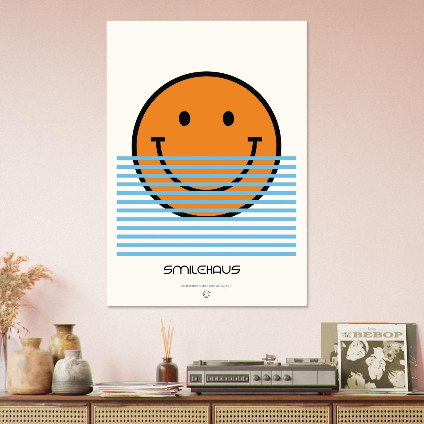 Orange & Blue 'Smilehaus' - Premium Matte Paper Poster