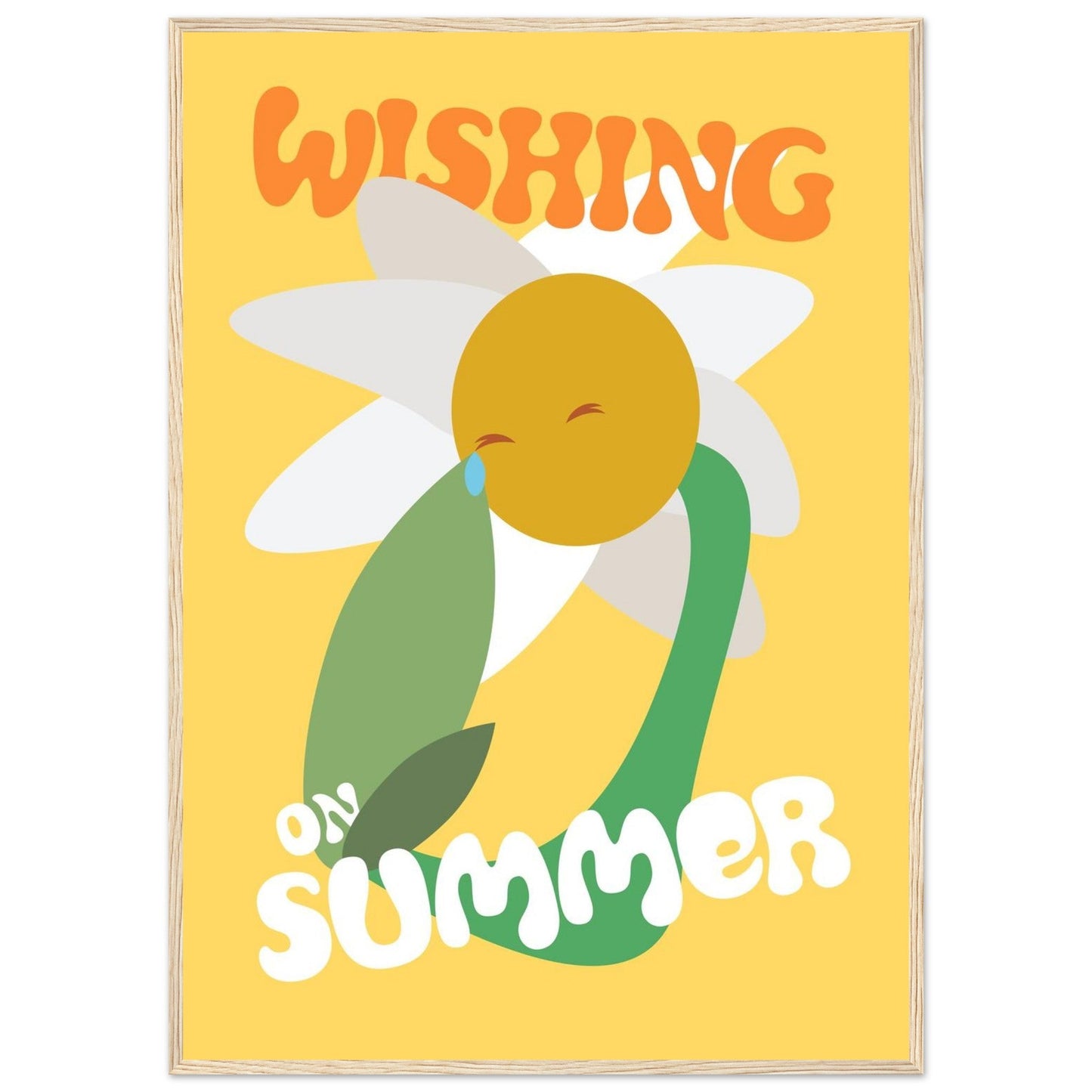 Flowers 'Wishing on Summer' - Premium Matte Paper Wooden Framed Poster