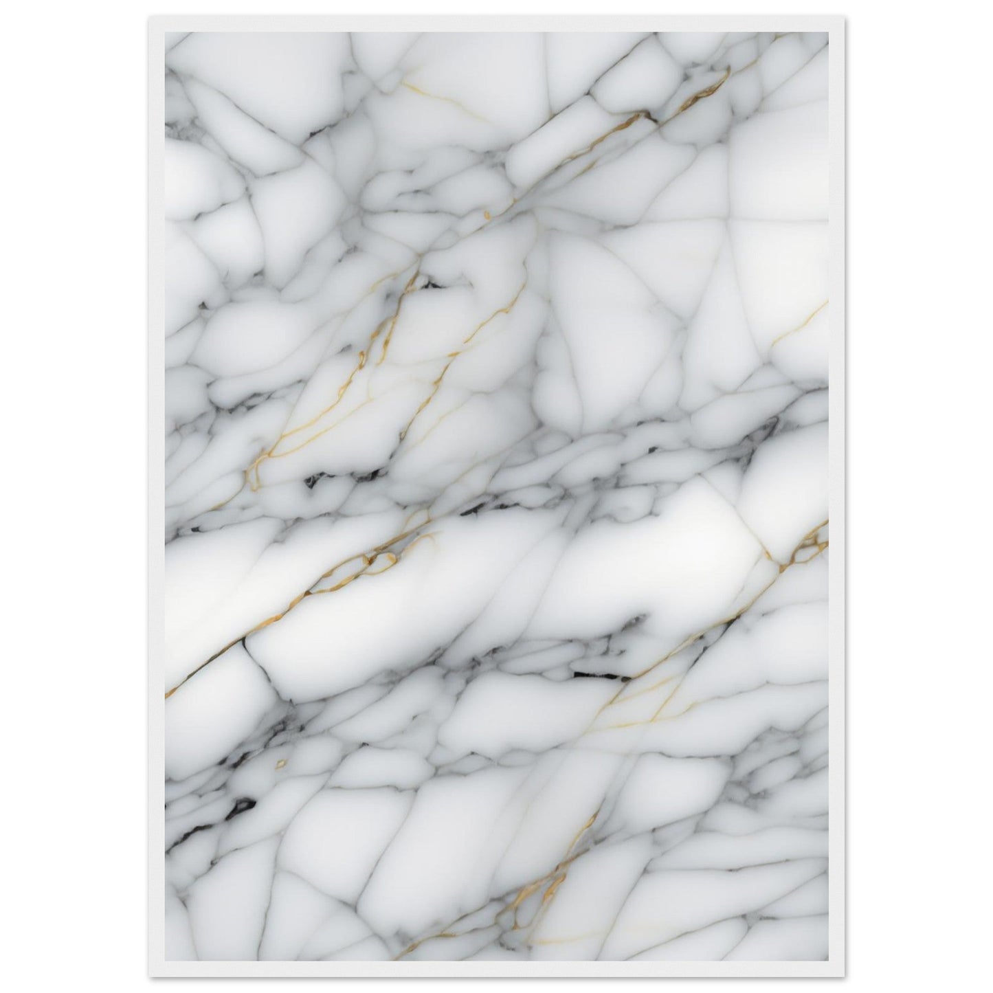Marble 'Grey'  - Premium Matte Paper Wooden Framed Poster