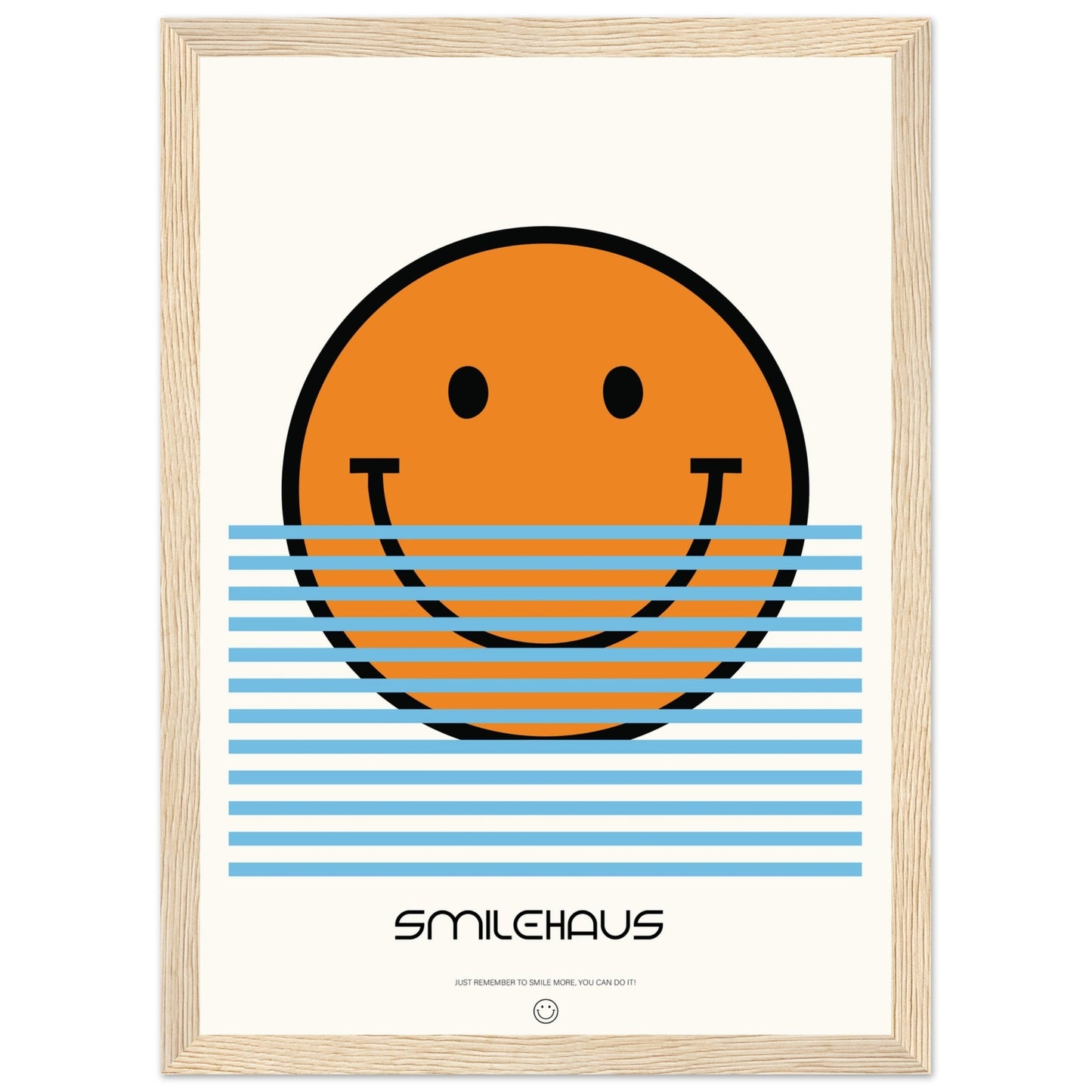 Orange & Blue 'Smilehaus' - Premium Matte Paper Wooden Framed Poster
