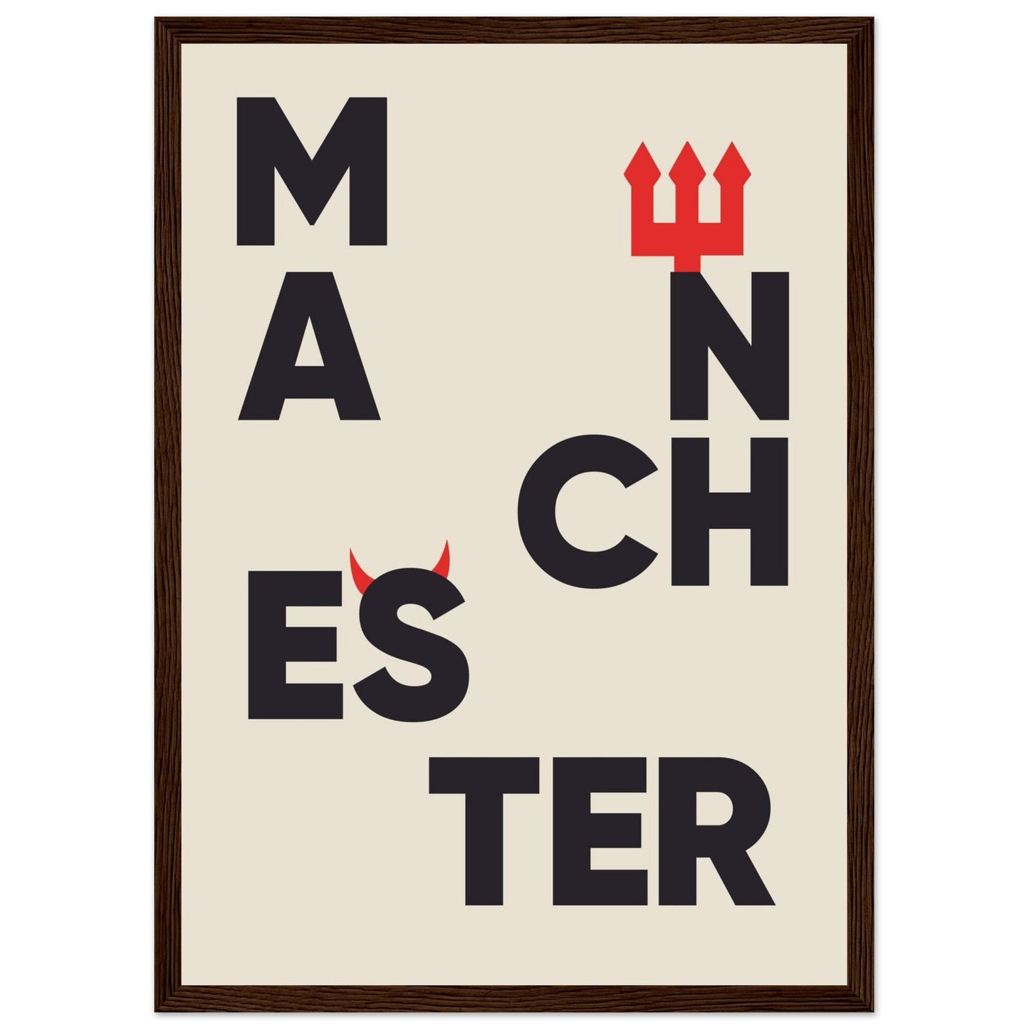 Cities/ Places 'Manchester' - Premium Matte Paper Wooden Framed Poster