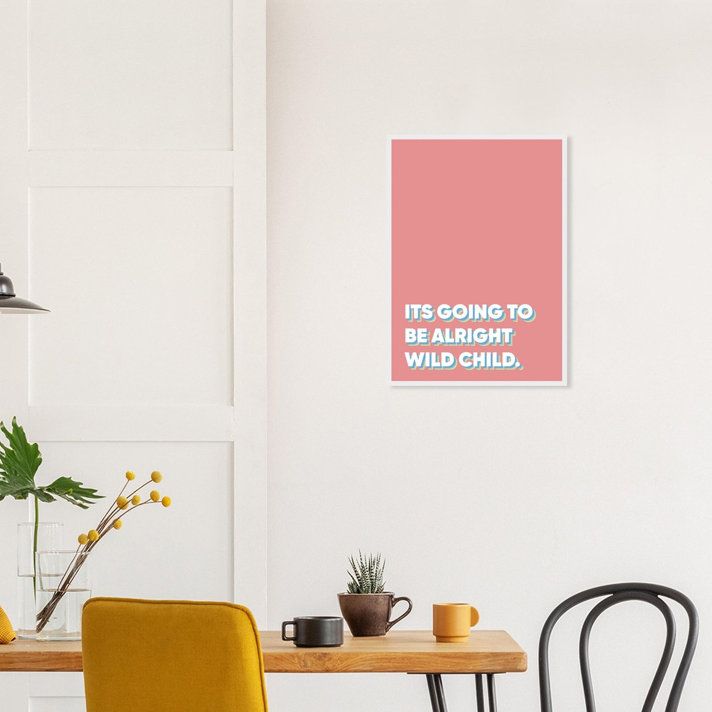 Sign 'Wild Child' - Premium Matte Paper Wooden Framed Poster