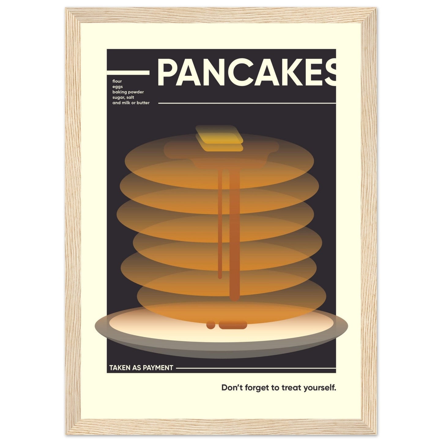 Pancakes - Premium Matte Paper Wooden Framed Poster