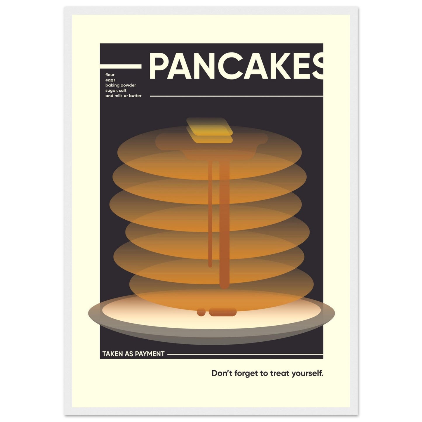 Pancakes - Premium Matte Paper Wooden Framed Poster