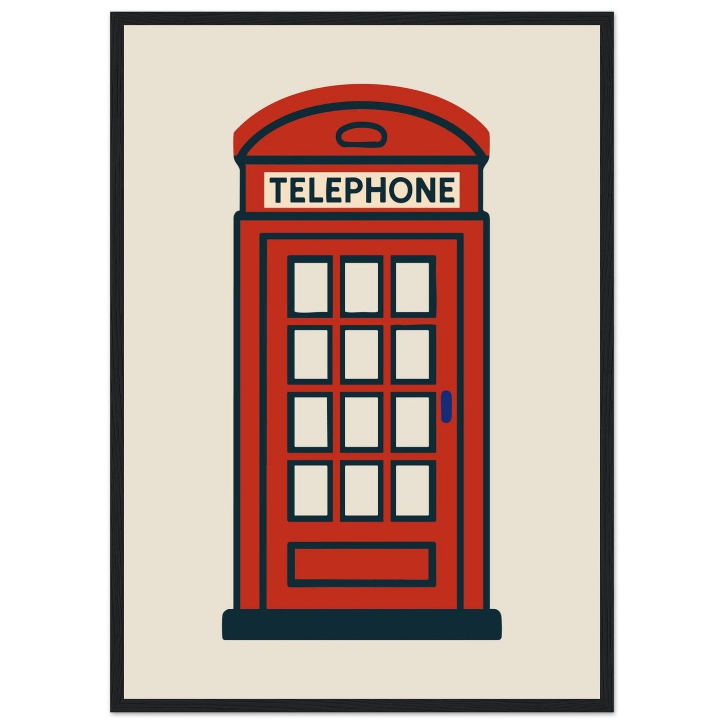 Cities/ Places 'Phone Box' - Premium Matte Paper Wooden Framed Poster