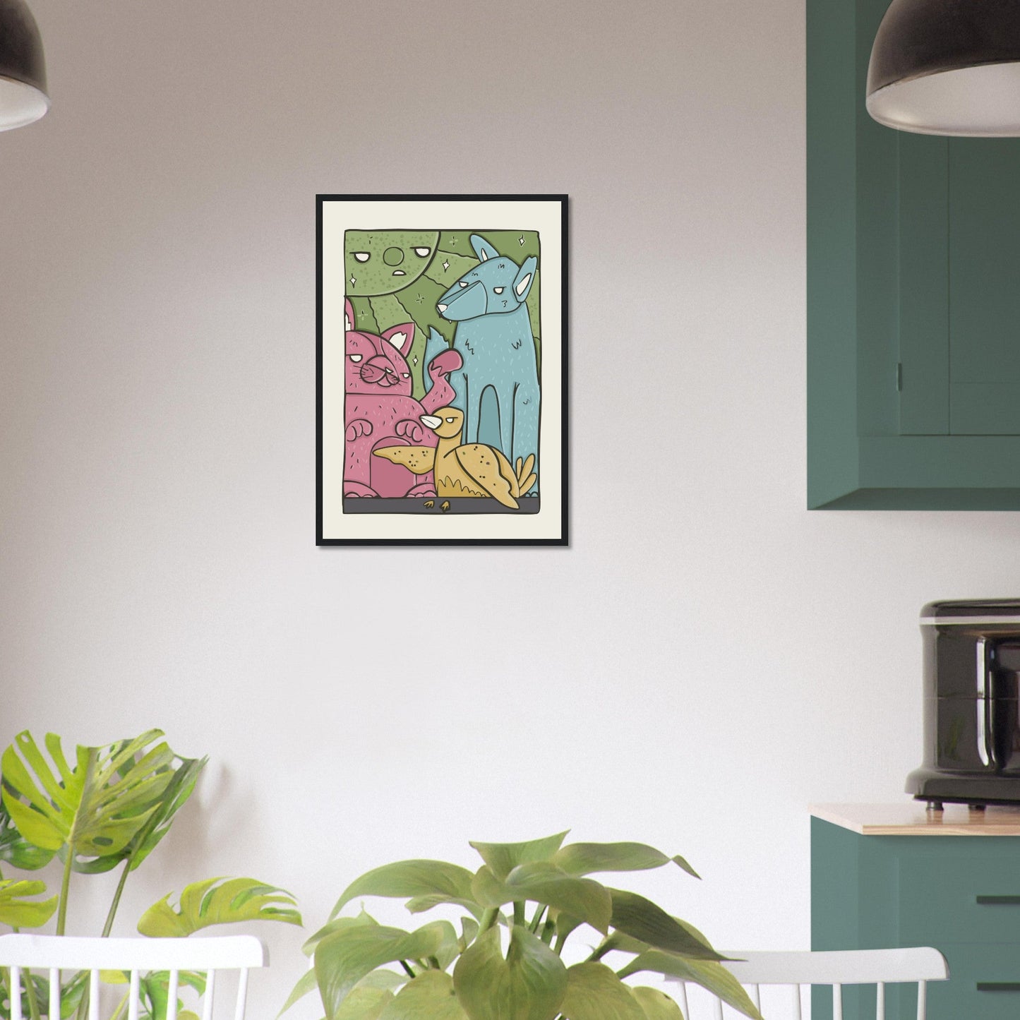 Animals 'The Crew' - Premium Matte Paper Wooden Framed Poster