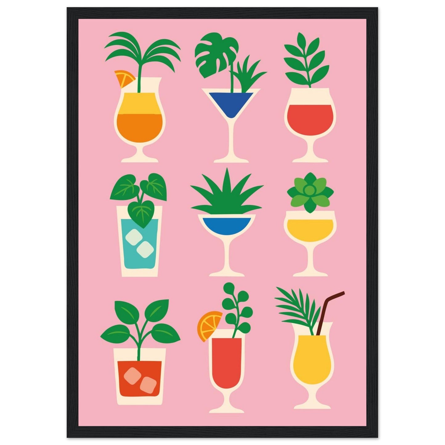 Cocktail Jungle   - Premium Matte Paper Wooden Framed Poster