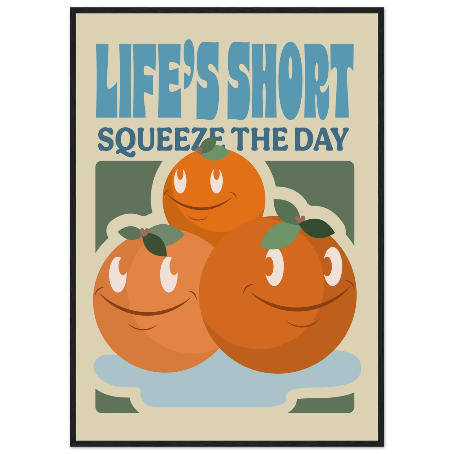 Fruity 'Squeeze The Day' - Premium Matte Paper Wooden Framed Poster