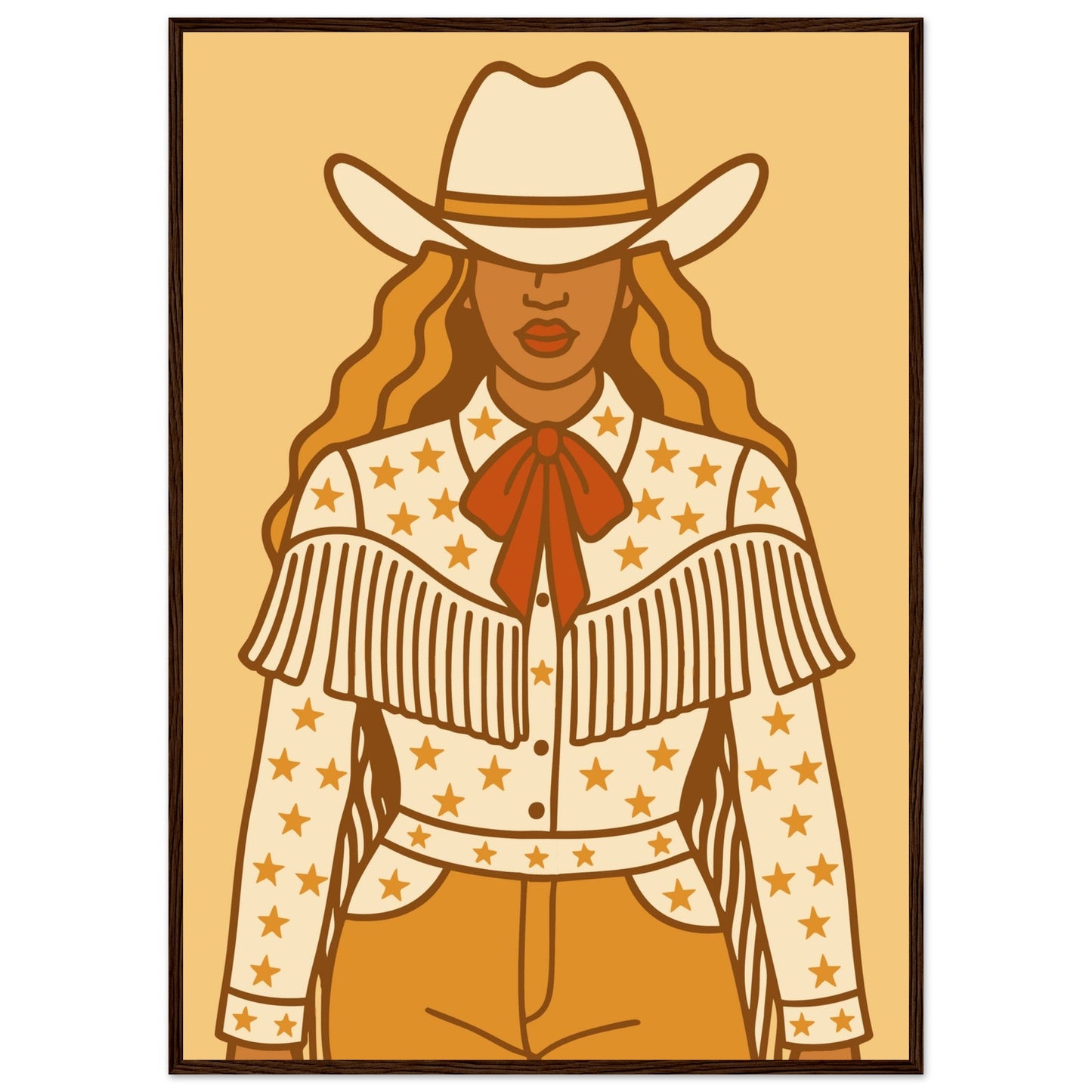 Cowboy 'B' - Premium Matte Paper Wooden Framed Poster