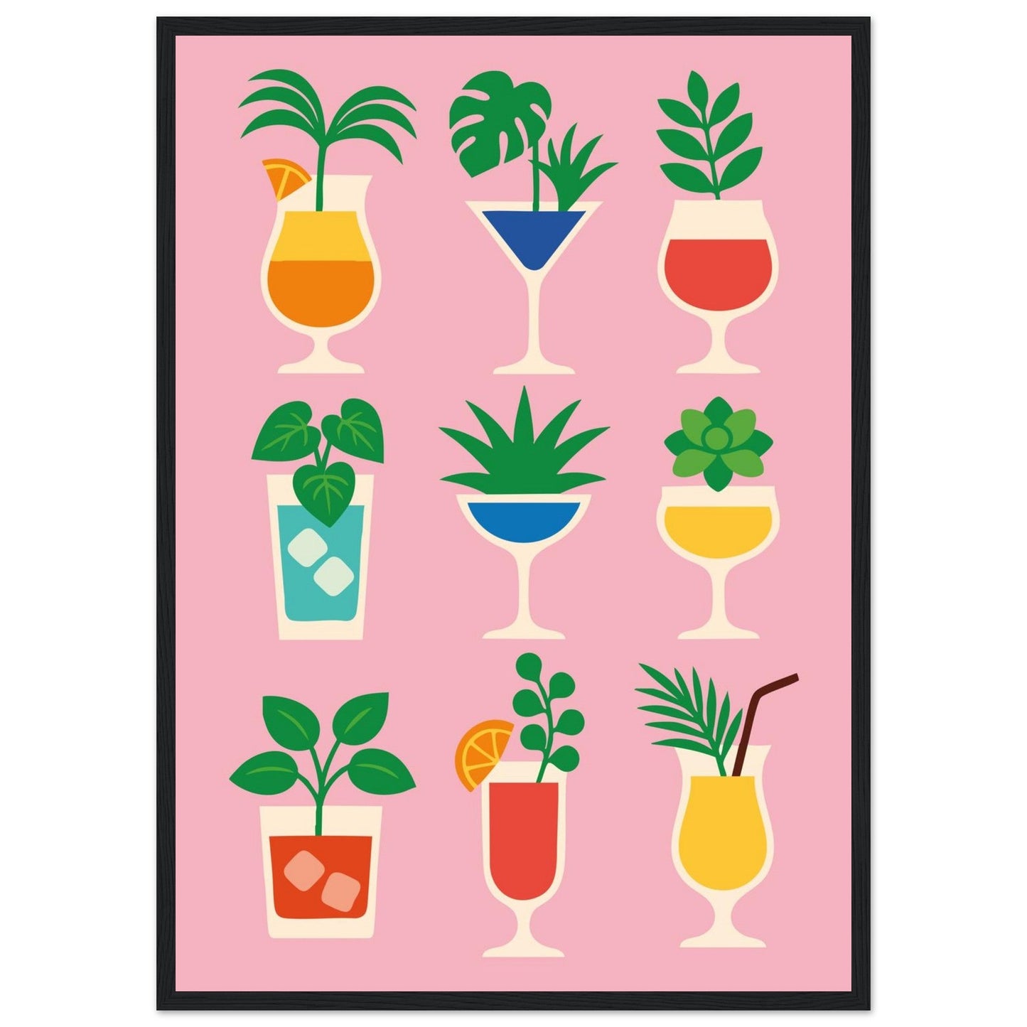 Cocktail Jungle   - Premium Matte Paper Wooden Framed Poster