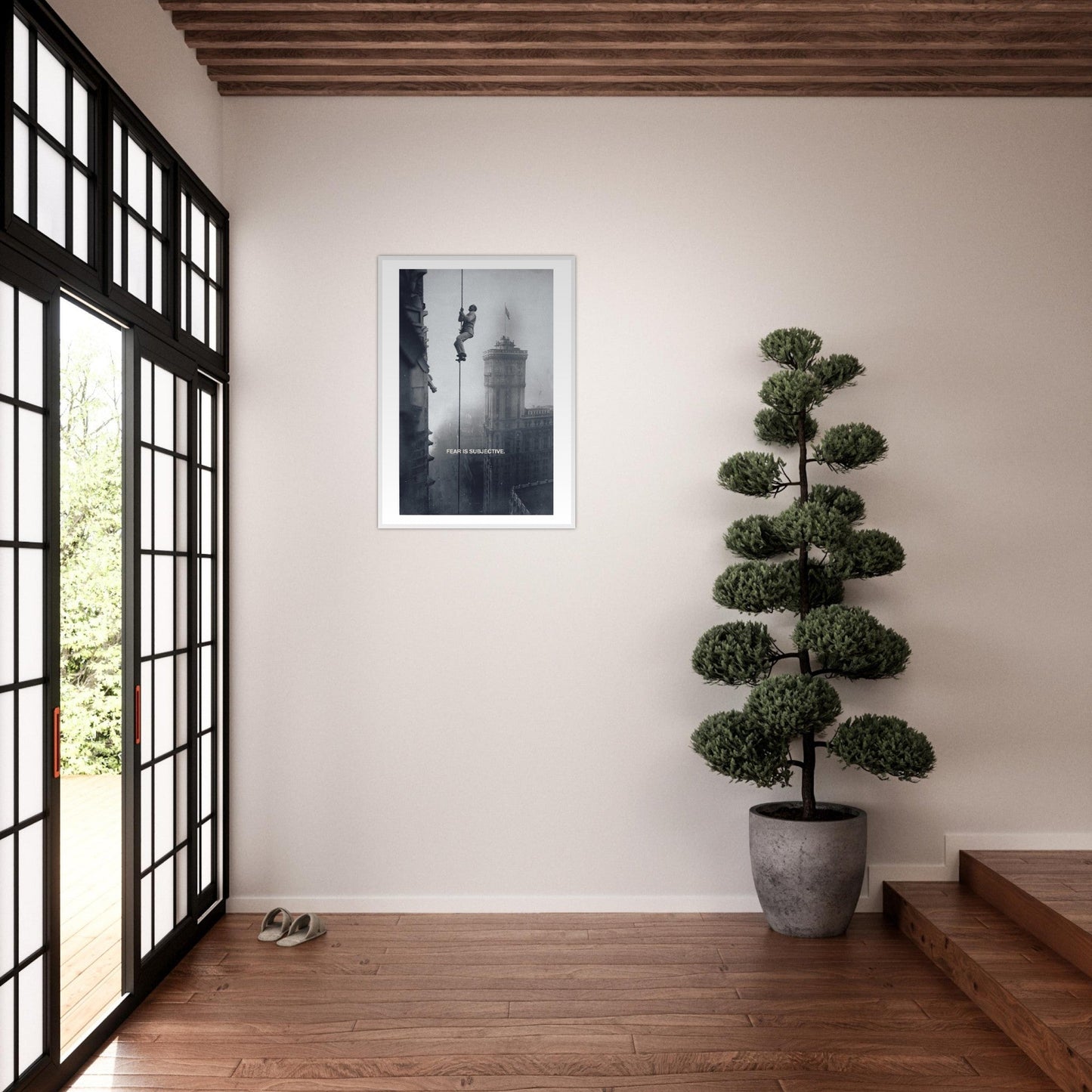 Ed Dickinson 'Fear is Subjective' - Premium Matte Paper Wooden Framed Poster