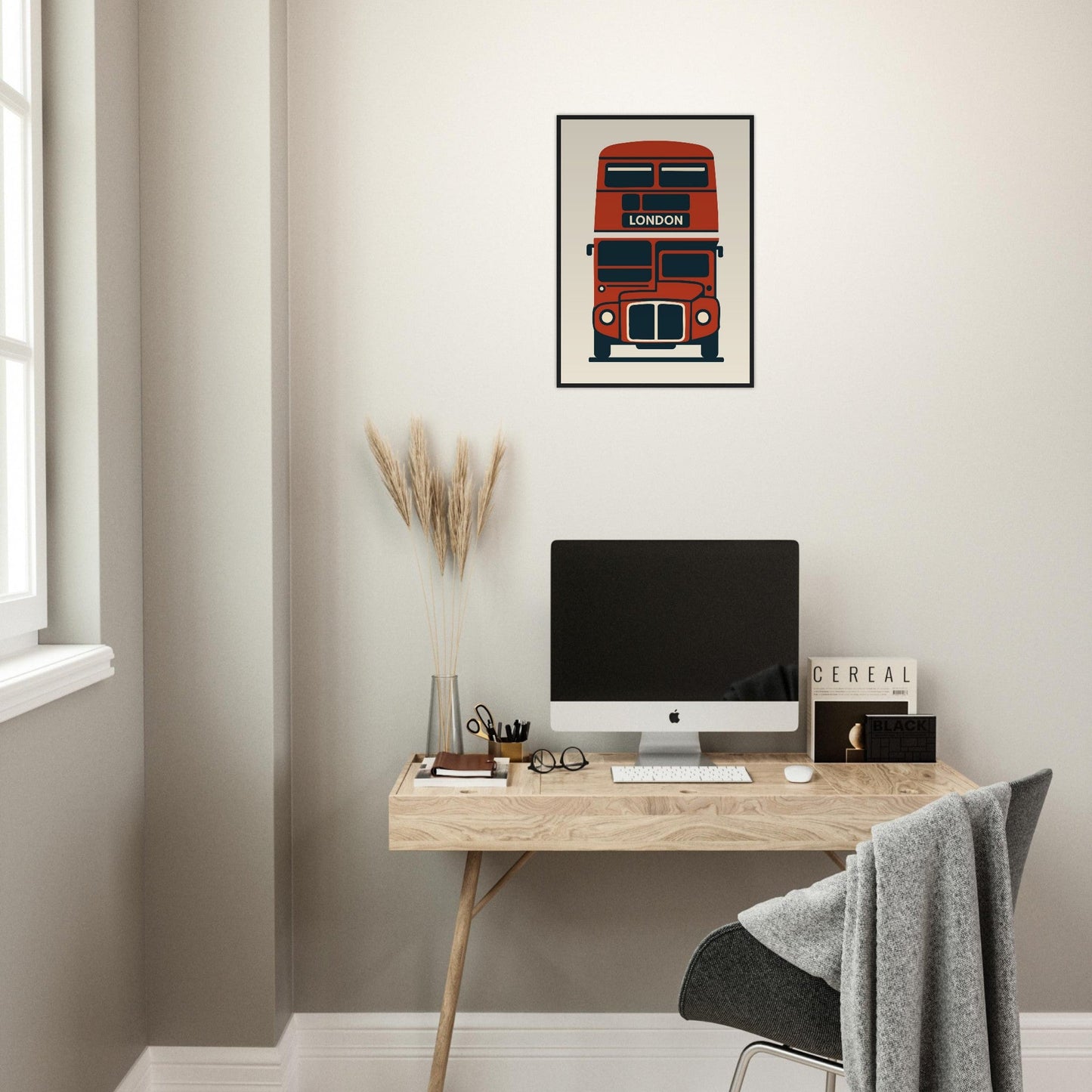 Cities/ Places 'Bus' - Premium Matte Paper Wooden Framed Poster